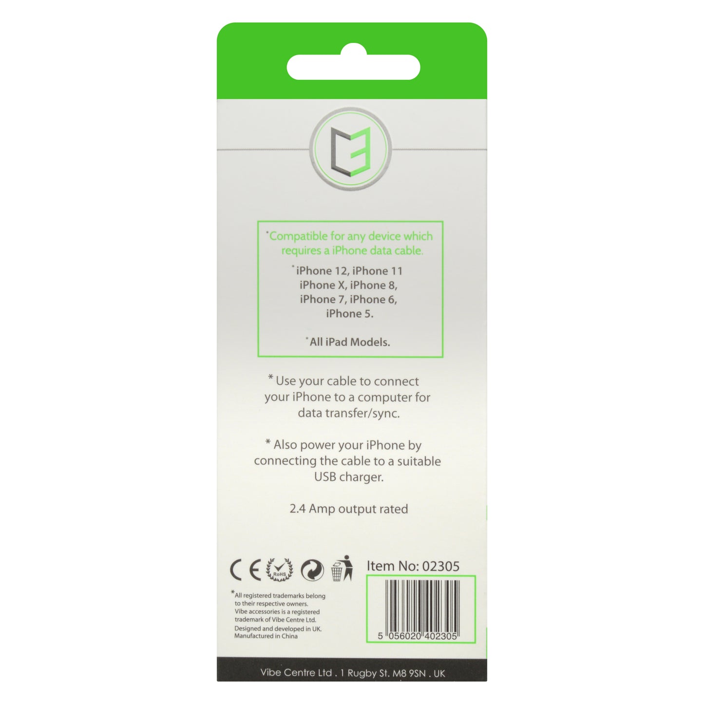 C3 High-Speed Data Sync & Charge iPhone 1 Metre Rounded USB Cable
