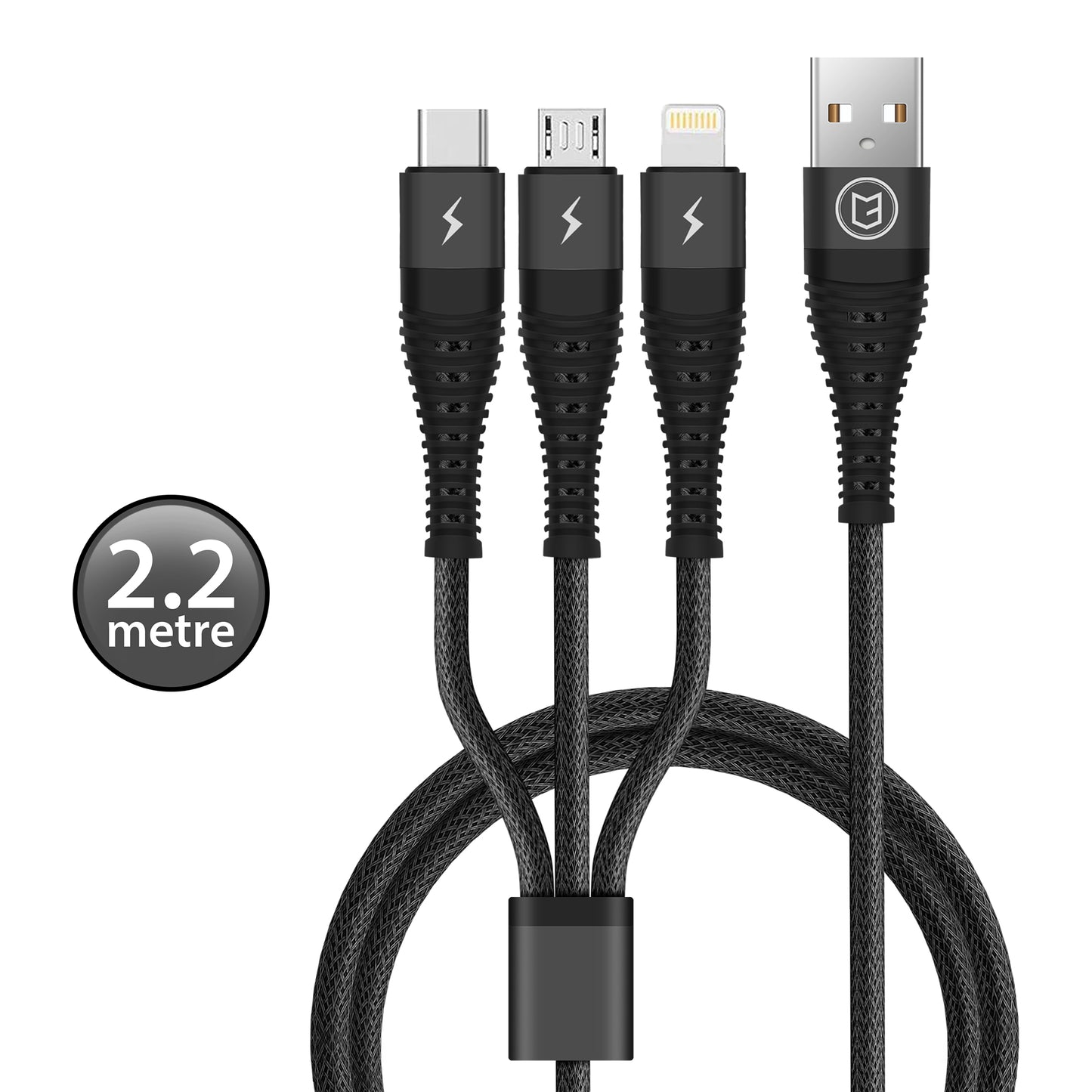 C3 3-in-1 Universal Braided USB Cable 1.2 Metre