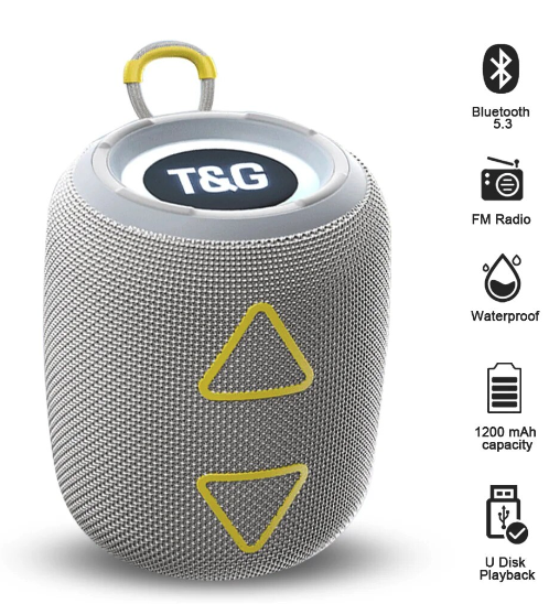 T&G TG655 Outdoor Portable TWS Wireless Bluetooth Speaker LED Light Stereo Subwoofer