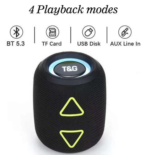 T&G TG655 Outdoor Portable TWS Wireless Bluetooth Speaker LED Light Stereo Subwoofer