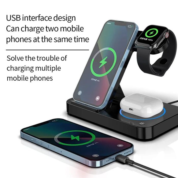Foldable 15W 4-in-1 Wireless Charger