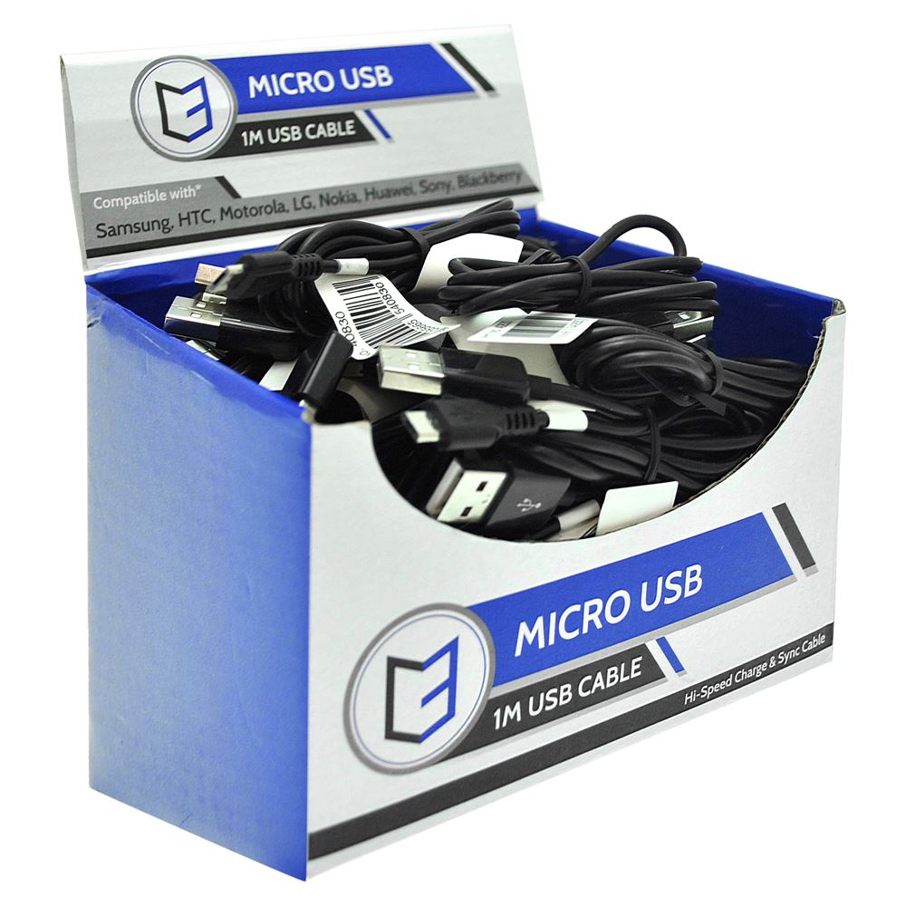 C3 1 meter Micro USB cable Commercial Display Unit of 40pcs