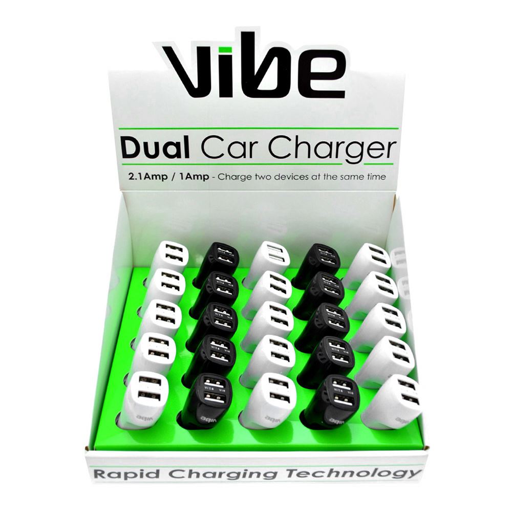 C6 Dual USB Car Charger 2.1 amp and 1 amp Commercial Display Unit