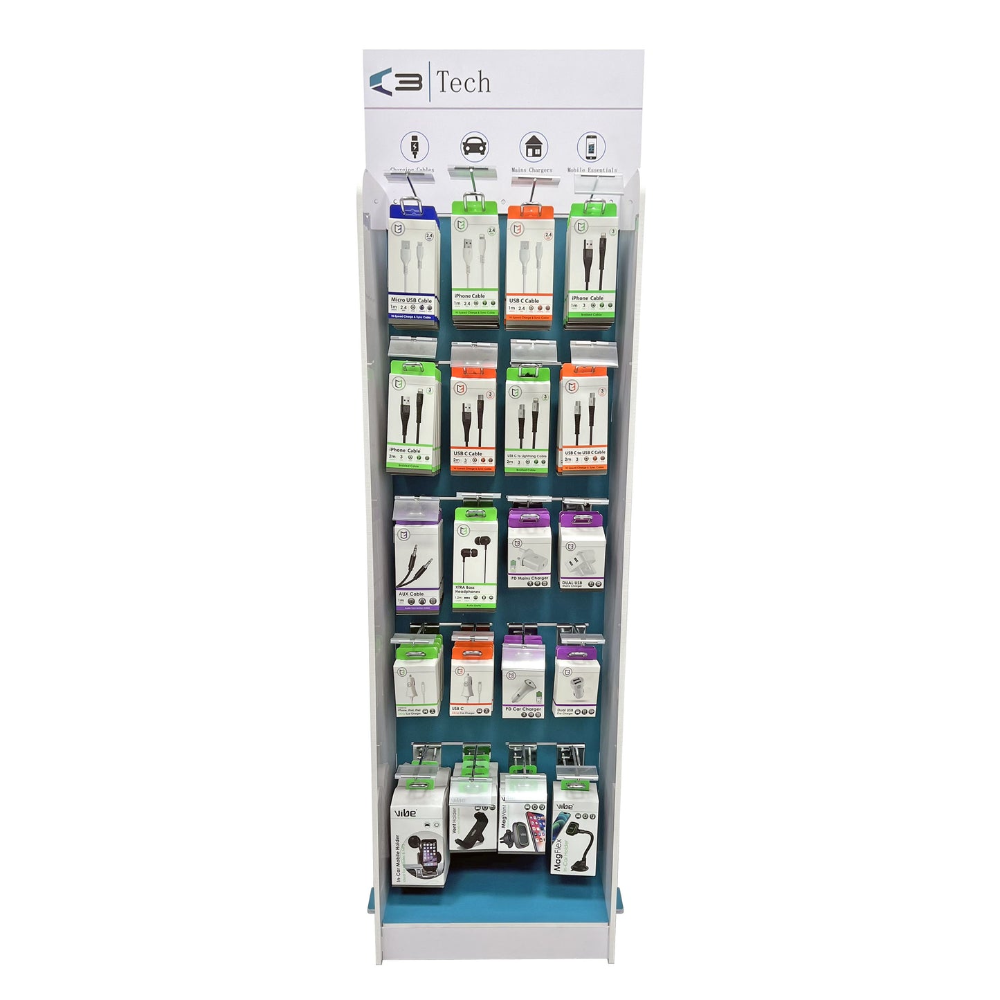 C3 Premium Mobile Accessory Fully Stocked Display Stand FSDU