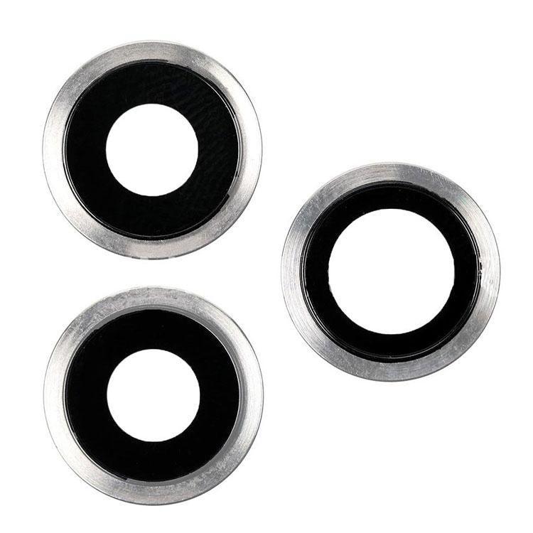For Apple iPhone 11 Pro / 11 Pro Max Replacement Camera Lens With Bezel (Silver)
