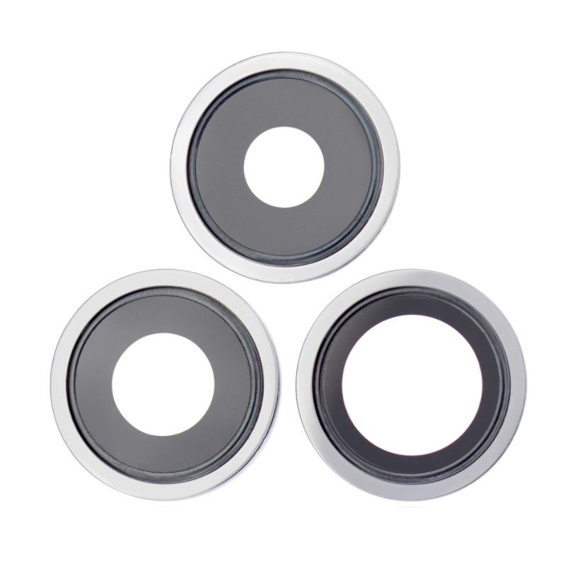 For Apple iPhone 13 Pro / 13 Pro Max Replacement Camera Lens With Bezel (Silver)