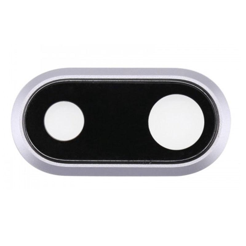 For Apple iPhone 8 Plus Replacement Rear Camera Lens With Bezel (Silver)