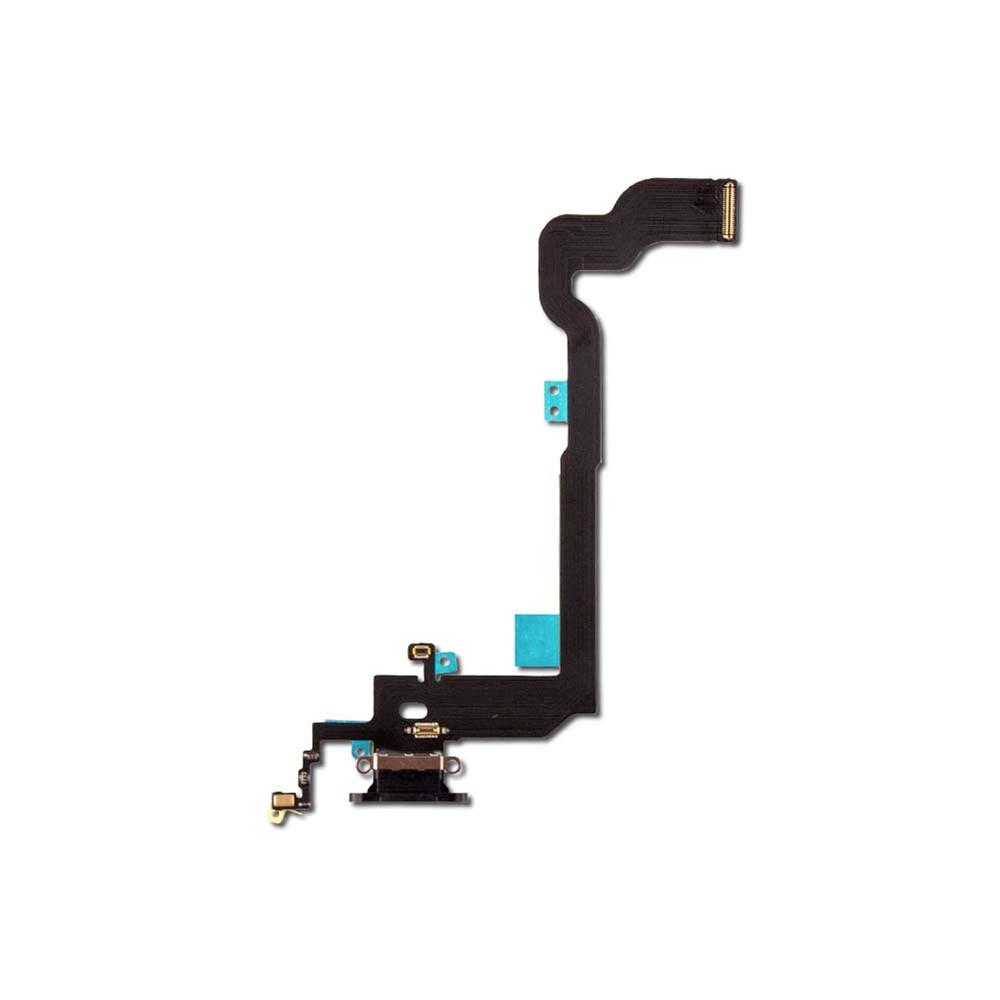 For Apple iPhone X Replacement Charging Port & Microphone Flex - Black (AM)