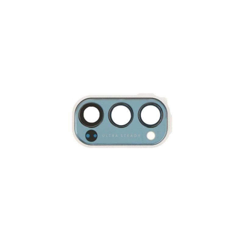 For Oppo Reno4 Pro 5G Replacement Rear Camera Lens With Cover Bezel Ring (Blue)