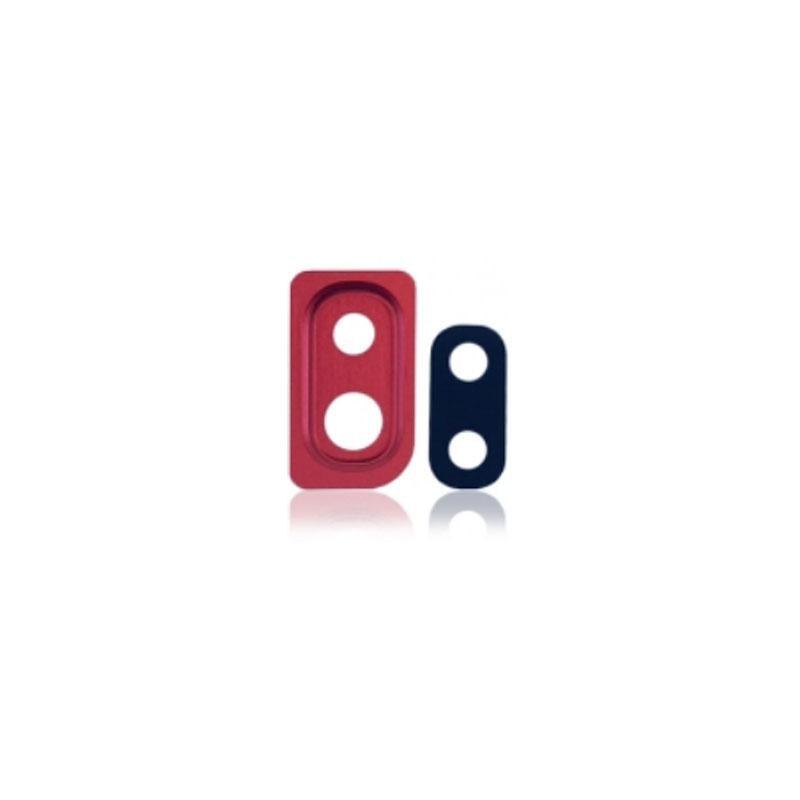For Samsung Galaxy A10 A105 Replacement Rear Camera Lens With Cover Bezel Ring (Red)