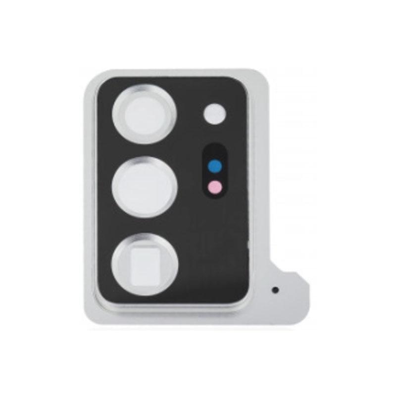 For Samsung Galaxy Note 20 Ultra N985 Replacement Rear Camera Lens With Cover Bezel Ring (Mystic White)