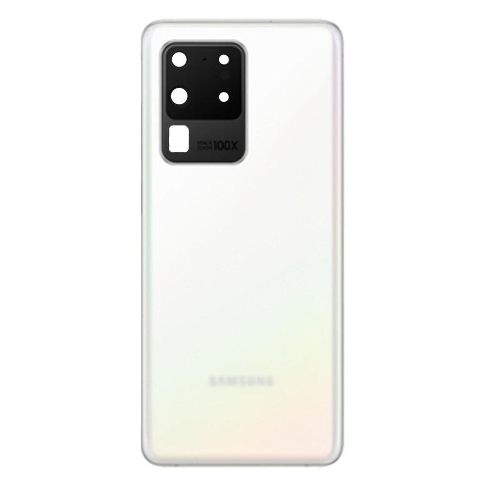 For Samsung Galaxy S20 Ultra Replacement Rear Battery Cover Inc Camera Lens Frame with Adhesive (Cloud White)