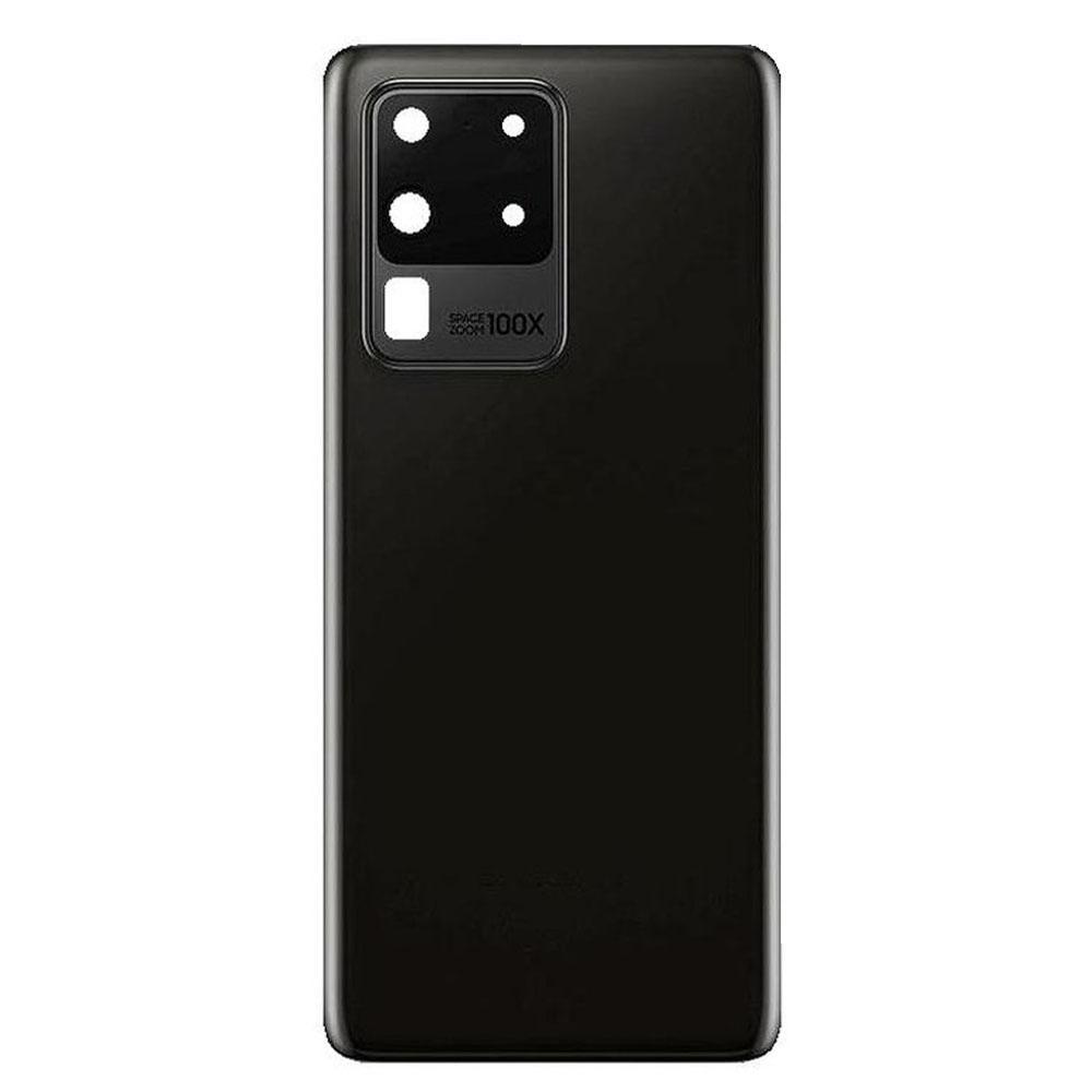 For Samsung Galaxy S20 Ultra Replacement Rear Battery Cover Inc Camera Lens Frame with Adhesive (Cosmic Black)