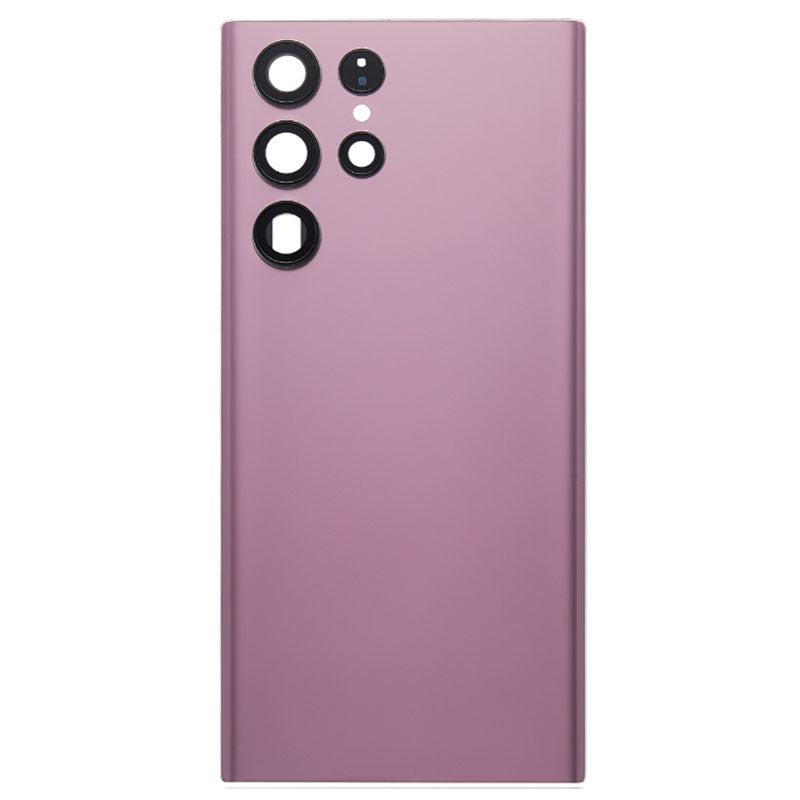 For Samsung Galaxy S22 Ultra Replacement Battery Cover With Lens (Burgundy)