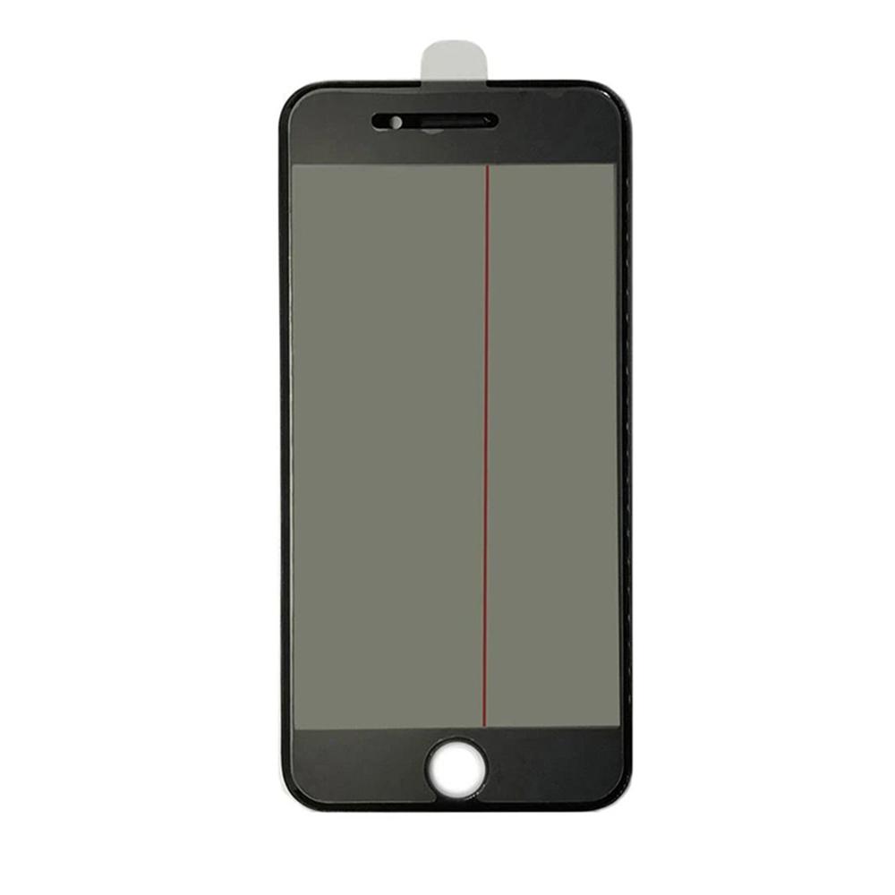 For iPhone 8 Plus Black Replacement 6in1 Front Glass with Frame, OCA, Polariser, Ear Mesh and Small Parts