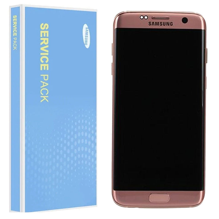 Samsung Galaxy S7 Edge G935F Service Pack Pink Full Frame Touch Screen Display GH97-18533E/ GH97-18767E