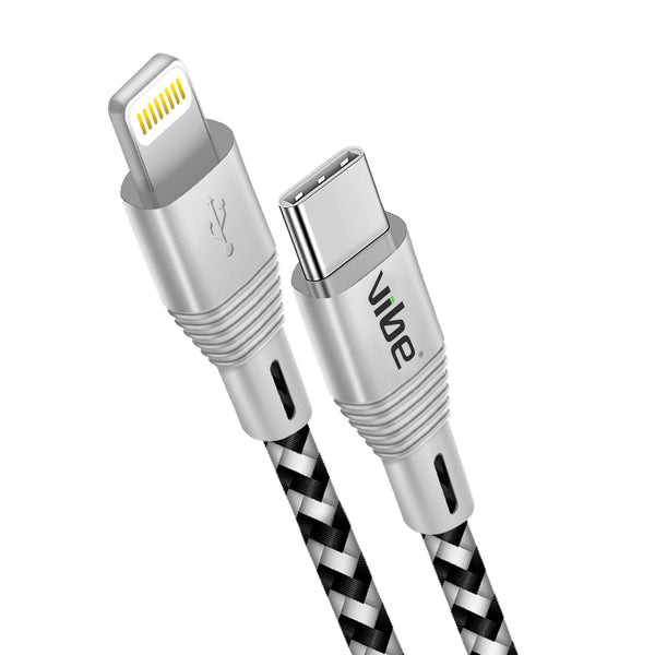 Vibe Premium Sync & Charge Type C Cable to MFI lightning Braided Cable