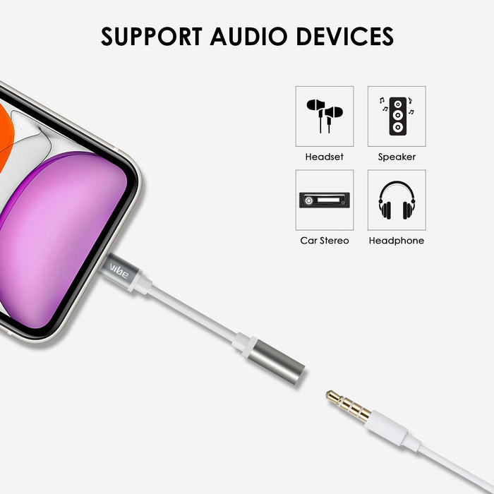 Vibe MFI Headphone Adaptor to 3.5mm MFI Lightning Audio Adapter