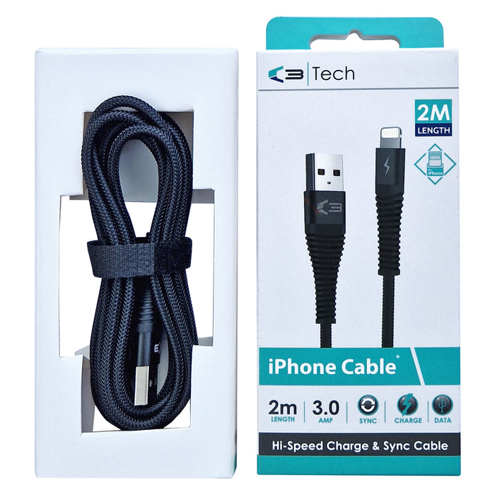 C3 High-Speed Data Sync & Charge Braided iPhone iPod iPad Cable