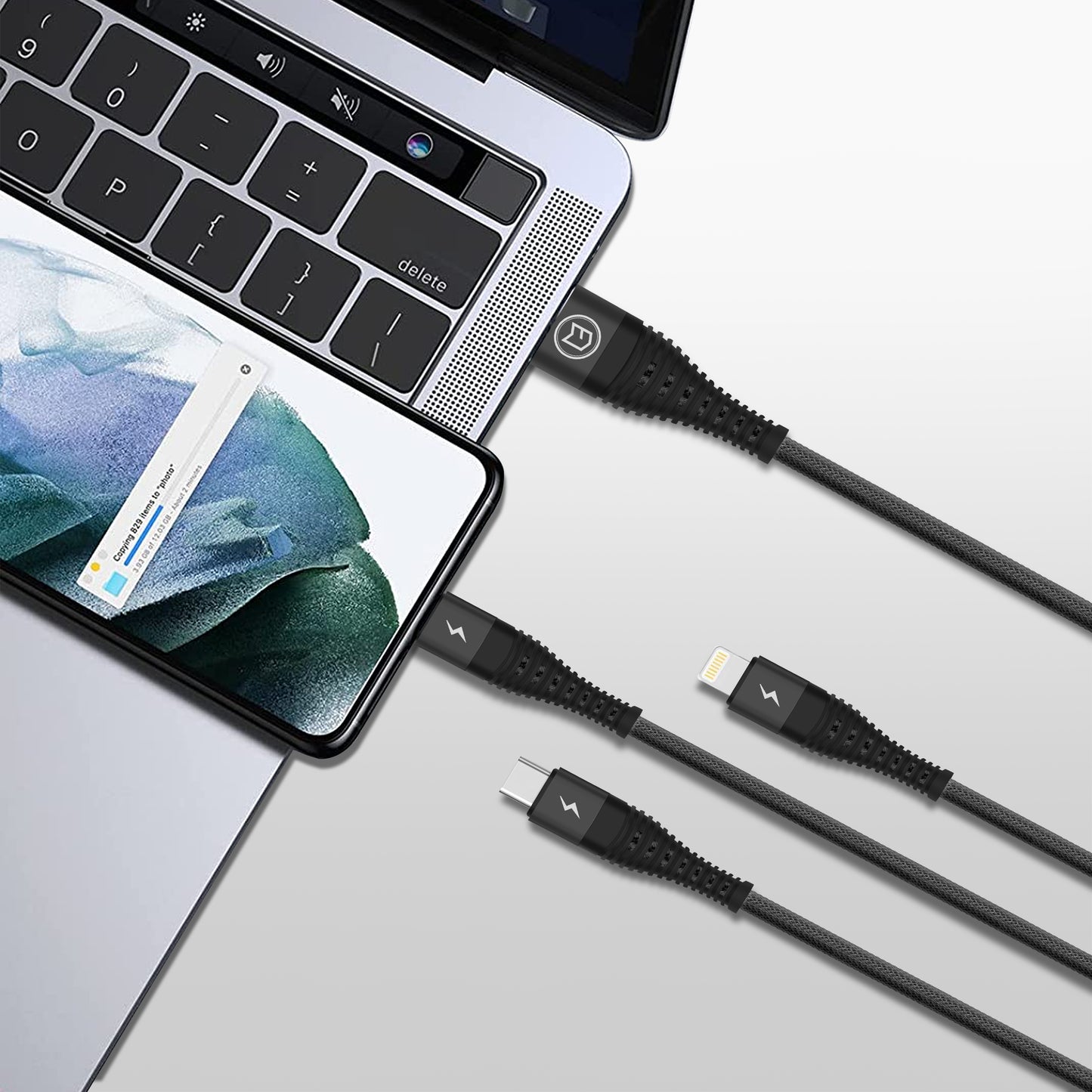 C3 3-in-1 Universal Braided USB Cable 1.2 Metre