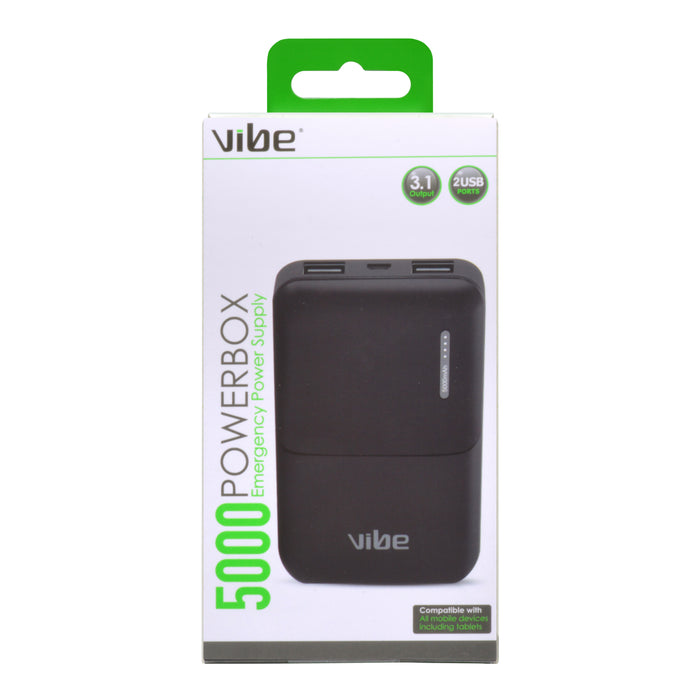 Vibe 5000mAh Power Bank Portable USB Rechargeable Battery