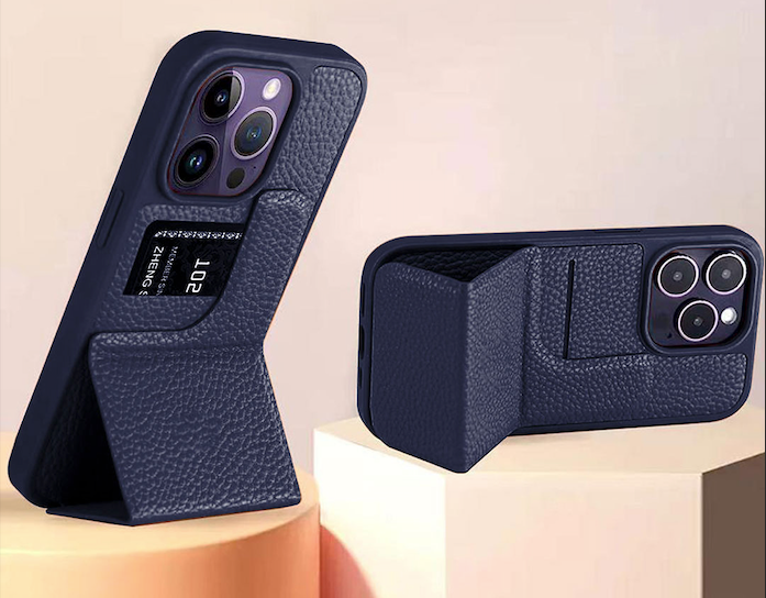 Leather Card Slot Stand Case
