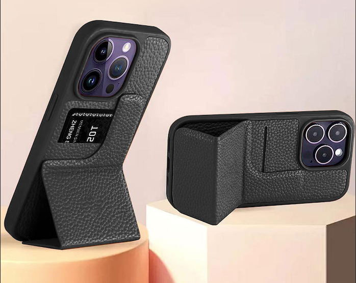 Leather Card Slot Stand Case