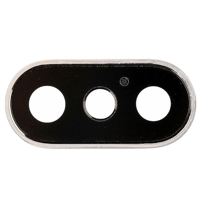 For Apple iPhone X Replacement Rear Camera Lens With Bezel (Silver)