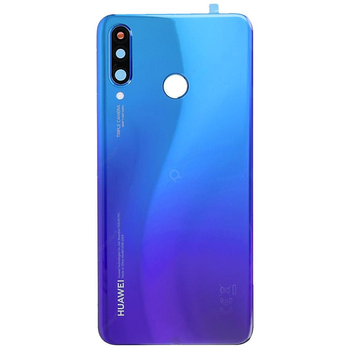 For Huawei P30 Lite Replacement Rear Battery Cover Inc Lens with Adhesive 24MP (Peacock Blue)