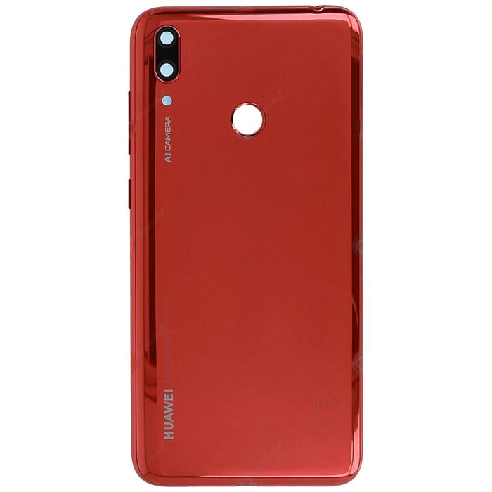 For Huawei Y7 2019 Replacement Rear Battery Cover Inc Lens with Adhesive (Coral Red)