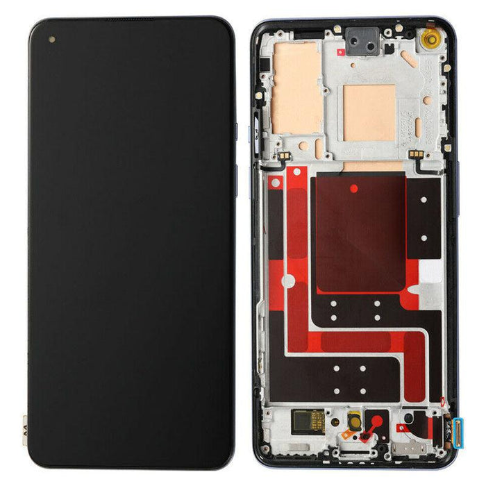 For OnePlus 9 Replacement Touch Screen LCD Assembly With Chassis (Astral Black)