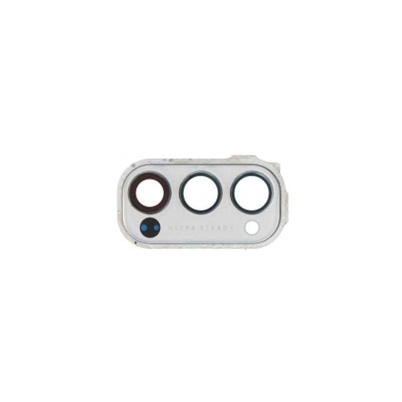 For Oppo Reno4 Pro 5G Replacement Rear Camera Lens With Cover Bezel Ring (White)