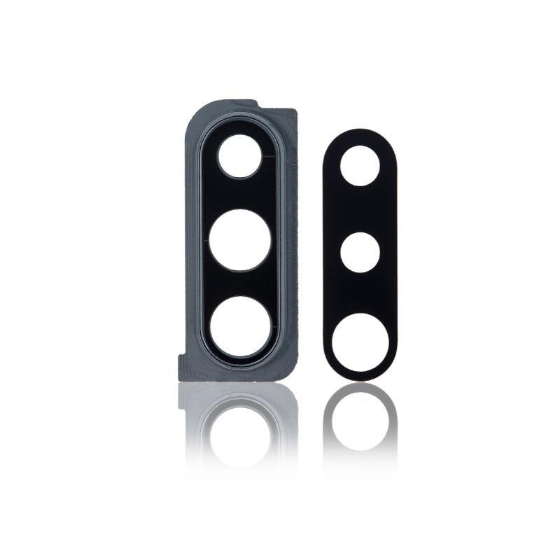 For Samsung Galaxy A30s A307 Replacement Rear Camera Glass Lens And Cover Bezel Ring (Black)