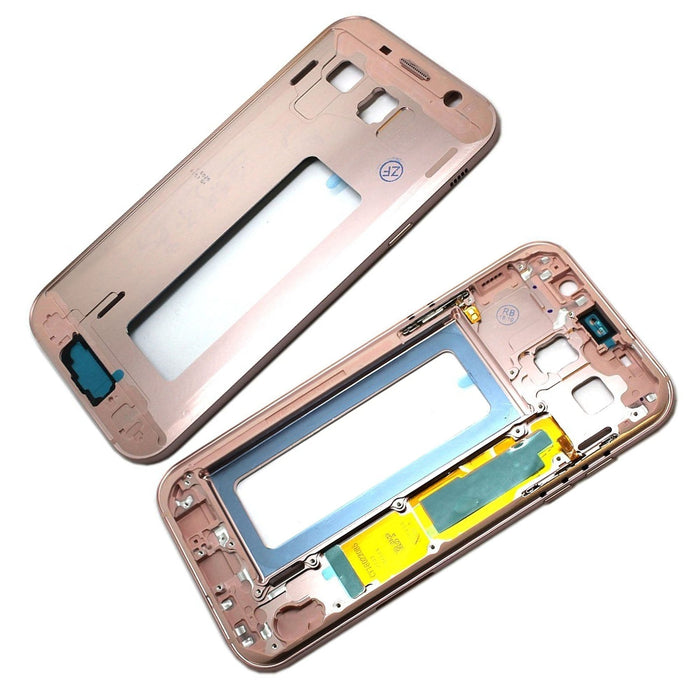 For Samsung Galaxy A720 / A7 2017 Replacement Midframe Chassis With Buttons (Pink)