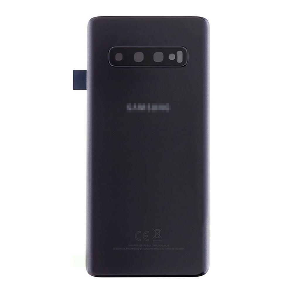 For Samsung Galaxy S10 Plus Replacement Rear Battery Cover with Adhesive (Prism Black)