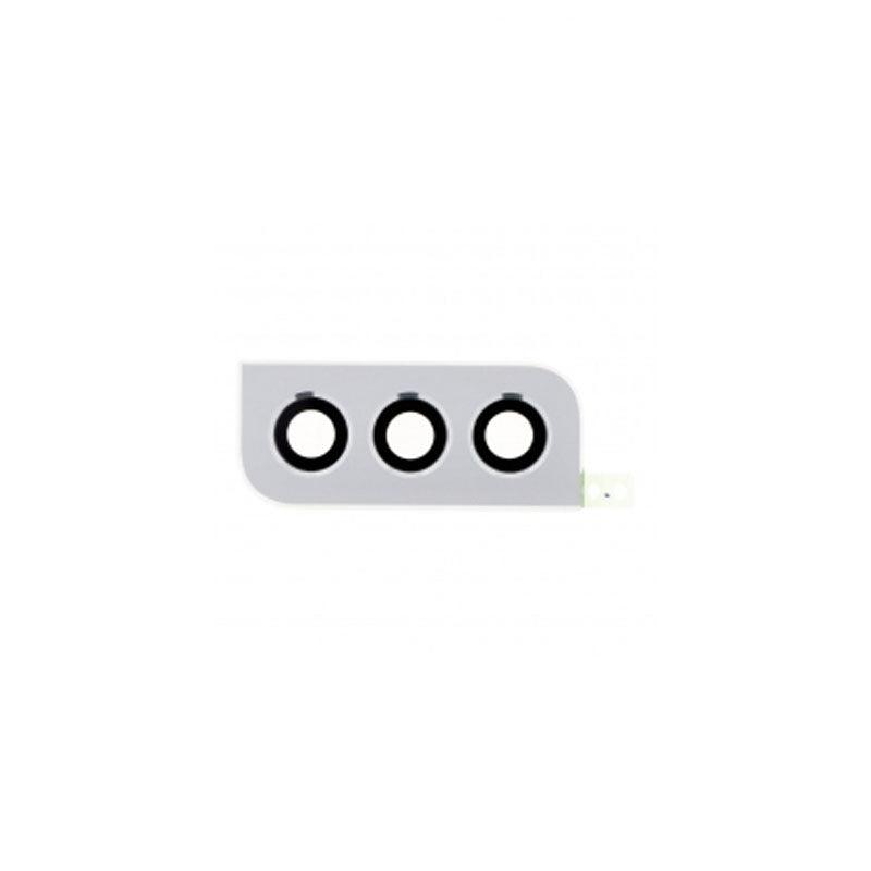For Samsung Galaxy S22 5G S901B / S22+ S906E Replacement Rear Camera Lens With Cover Bezel Ring (White)