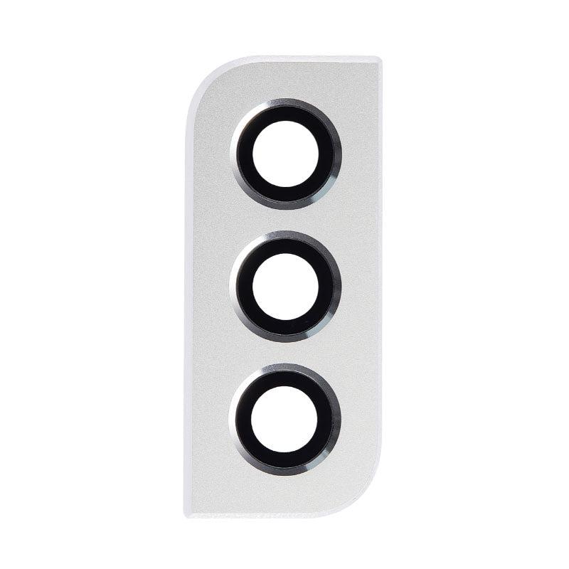 For Samsung Galaxy S22 5G S901B / S22+ S906E Replacement Rear Camera Lens With Cover Bezel Ring (Phantom White)