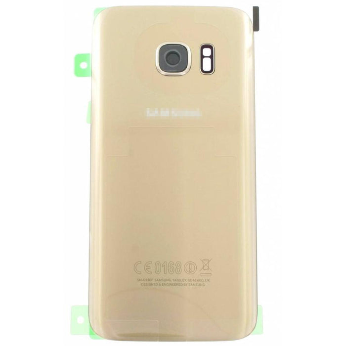 For Samsung Galaxy S7 Replacement Rear Battery Cover inc Camera Lens with Adhesive (Gold)