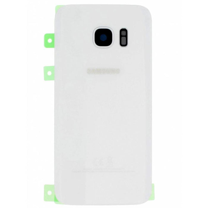 For Samsung Galaxy S7 Replacement Rear Battery Cover inc Camera Lens with Adhesive (White)