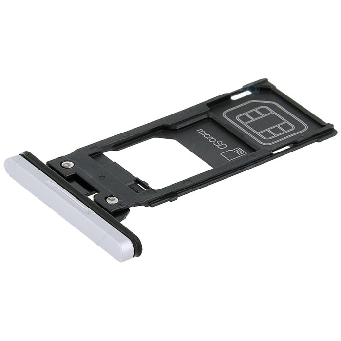 For Sony Xperia XZ3 Replacement SIM & SD Card Tray / Holder (White Silver)
