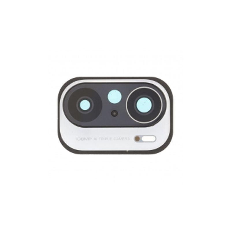 For Xiaomi Mi 11i Replacement Rear Camera Lens With Cover Bezel Ring (White)