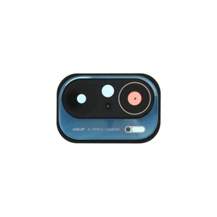 For Xiaomi Poco F3 Replacement Rear Camera Lens With Cover Bezel Ring (Blue)