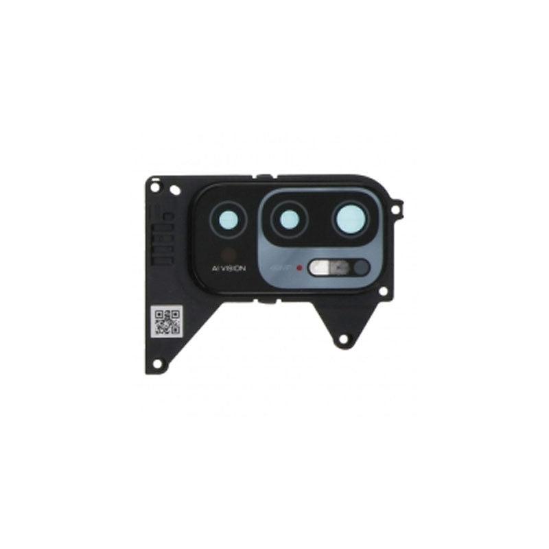 For Xiaomi Redmi Note 10 5G Replacement Rear Camera Lens With Cover Bezel Ring (Black)