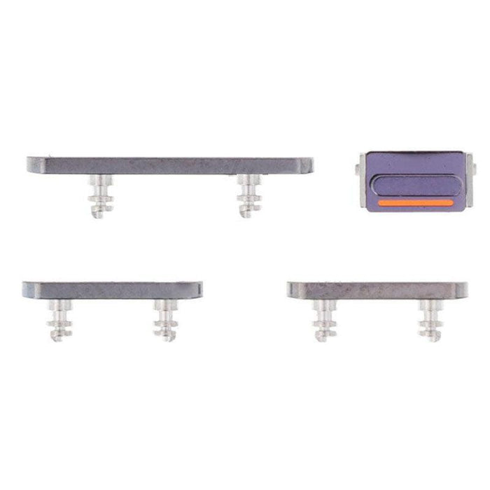 For Apple iPhone 14 Pro Max Replacement Button Set (Deep Purple)