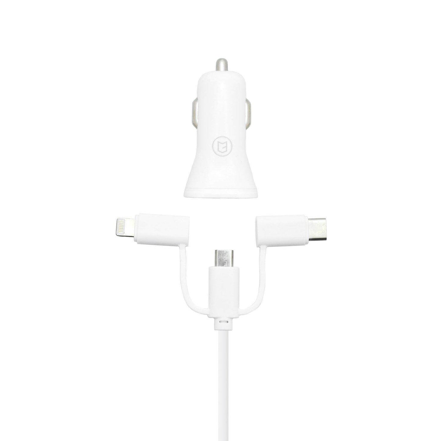 C3 2 AMP Car Charger iPhone, Micro USB, & Type C Compatible